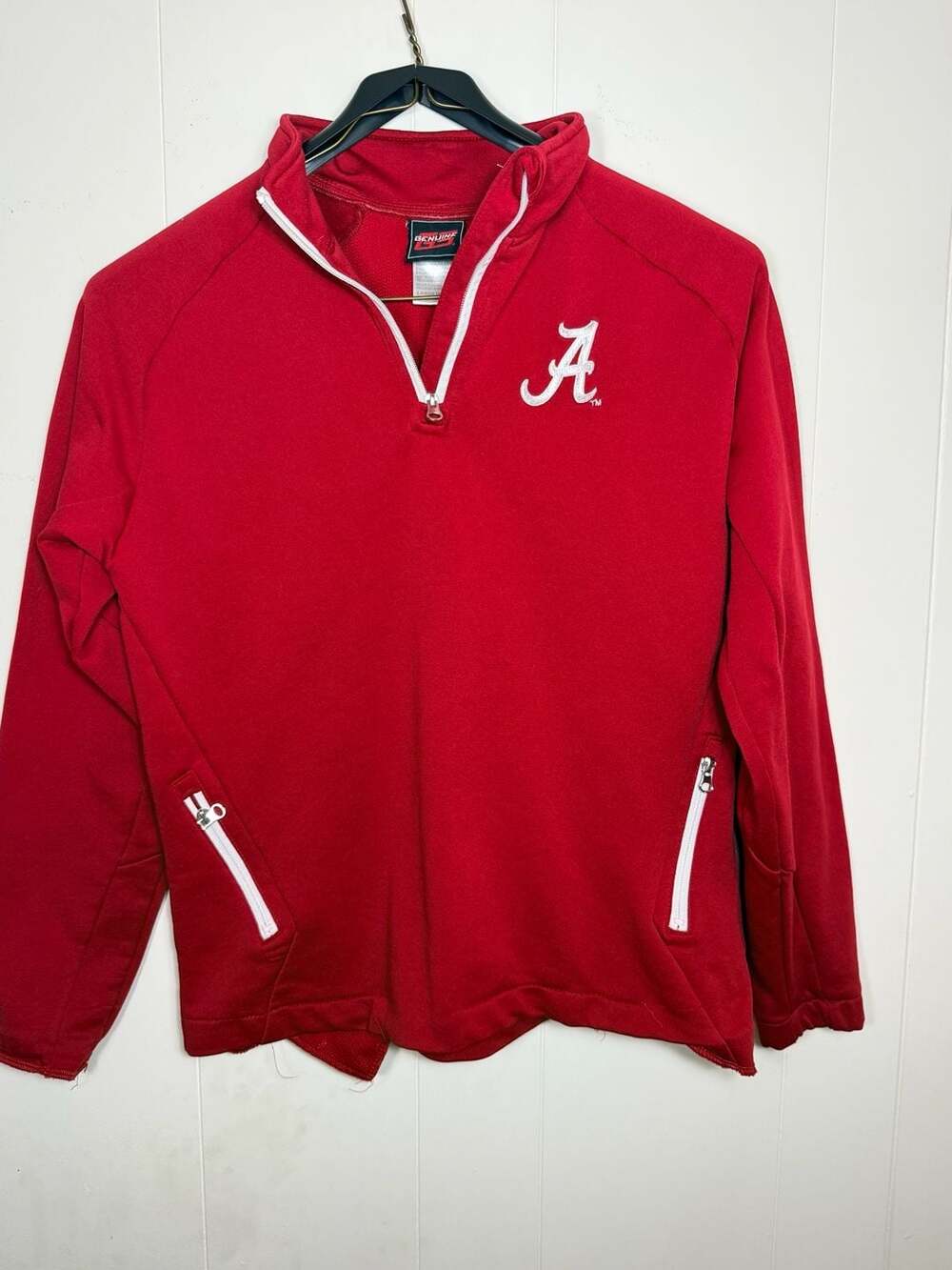 Genuine Stuff Alabama Crimson Tide 1/4 Zip Pullover Jacket Youth Large 14/16 Red - Picture 2 of 4